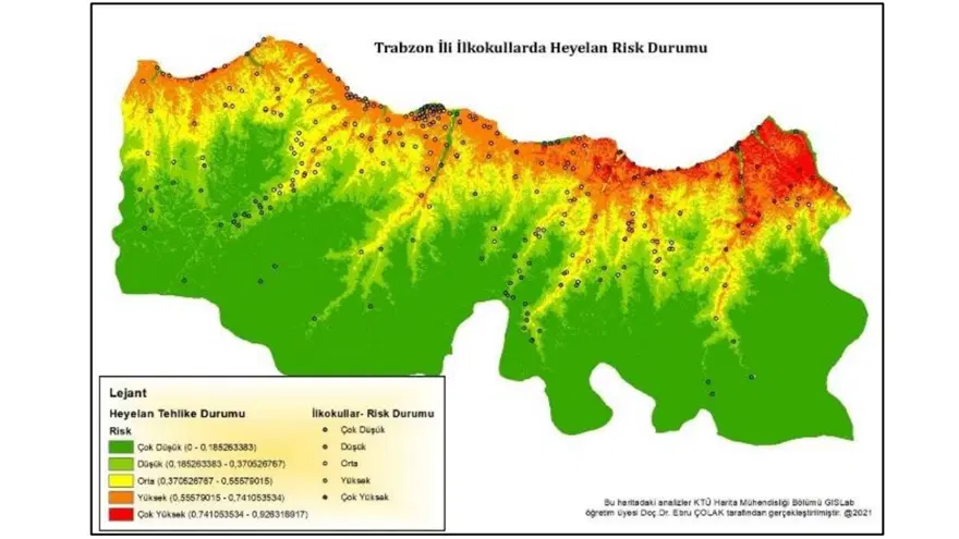 Trabzon'un risk haritası: Çoğu okul tehlikede 3