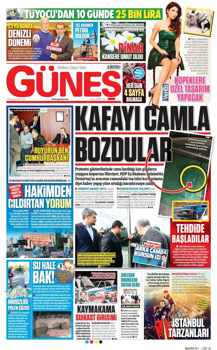 Günün gazete manşetleri - 24 Kasım 2015 17