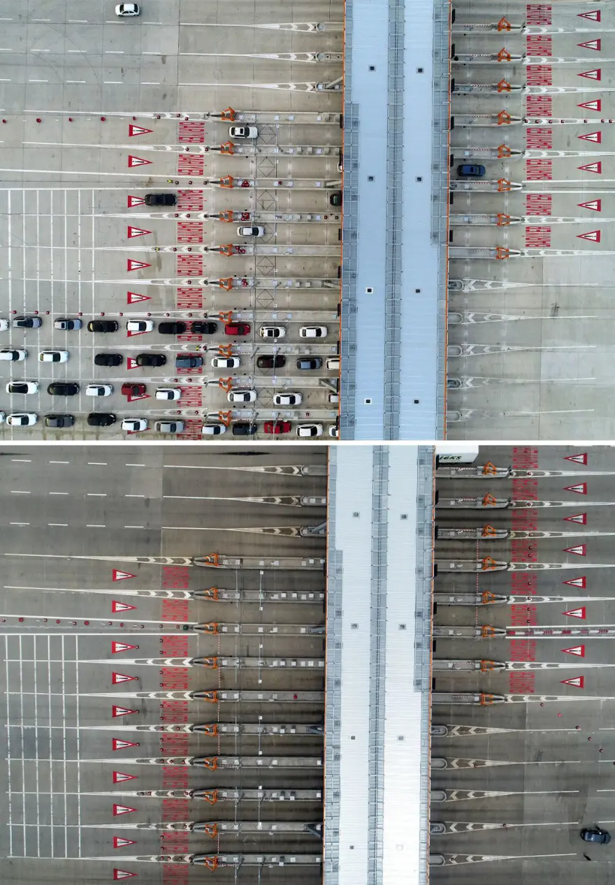 Bayram tatillerinde uzun araç kuyruklarının oluştuğu kara yolları boş kaldı 6