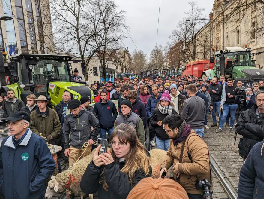 Fransa'da ödemeleri geciken çiftçilerden gübreli protesto 21