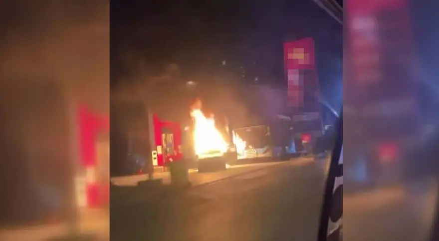 Ankara’da akaryakıt istasyonunda korku dolu anlar: Otomobilalev alev yandı 