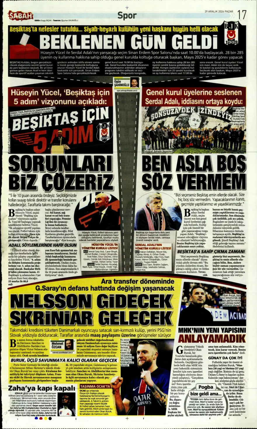 "Galatasaray'dan dünya yıldızı operasyonu" (29 Aralık 2024 spor manşetleri) 8