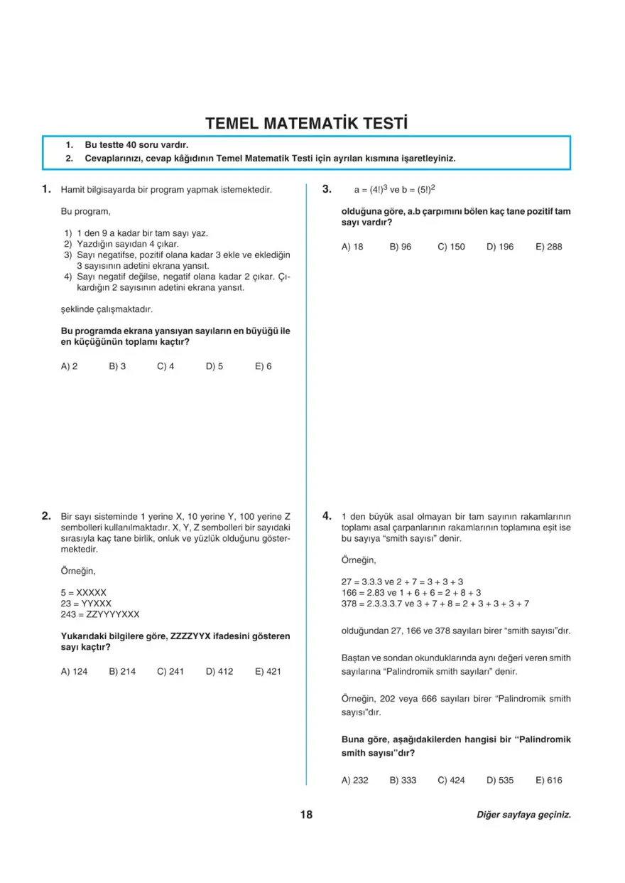 Uğur Okulları TYT -2 deneme sınavı 17