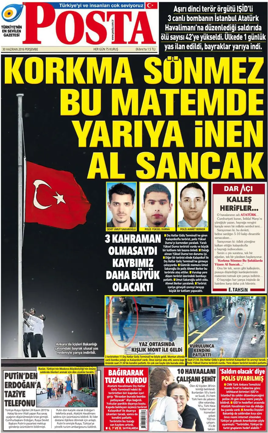 Günün gazete manşetleri (30 Haziran 2016) 3