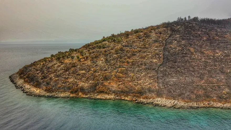 Bodrum ve Milas'ta yanan alanlar havadan görüntülendi 6 Bodrum ve Milas'ta yanan alanlar havadan görüntülendi 6