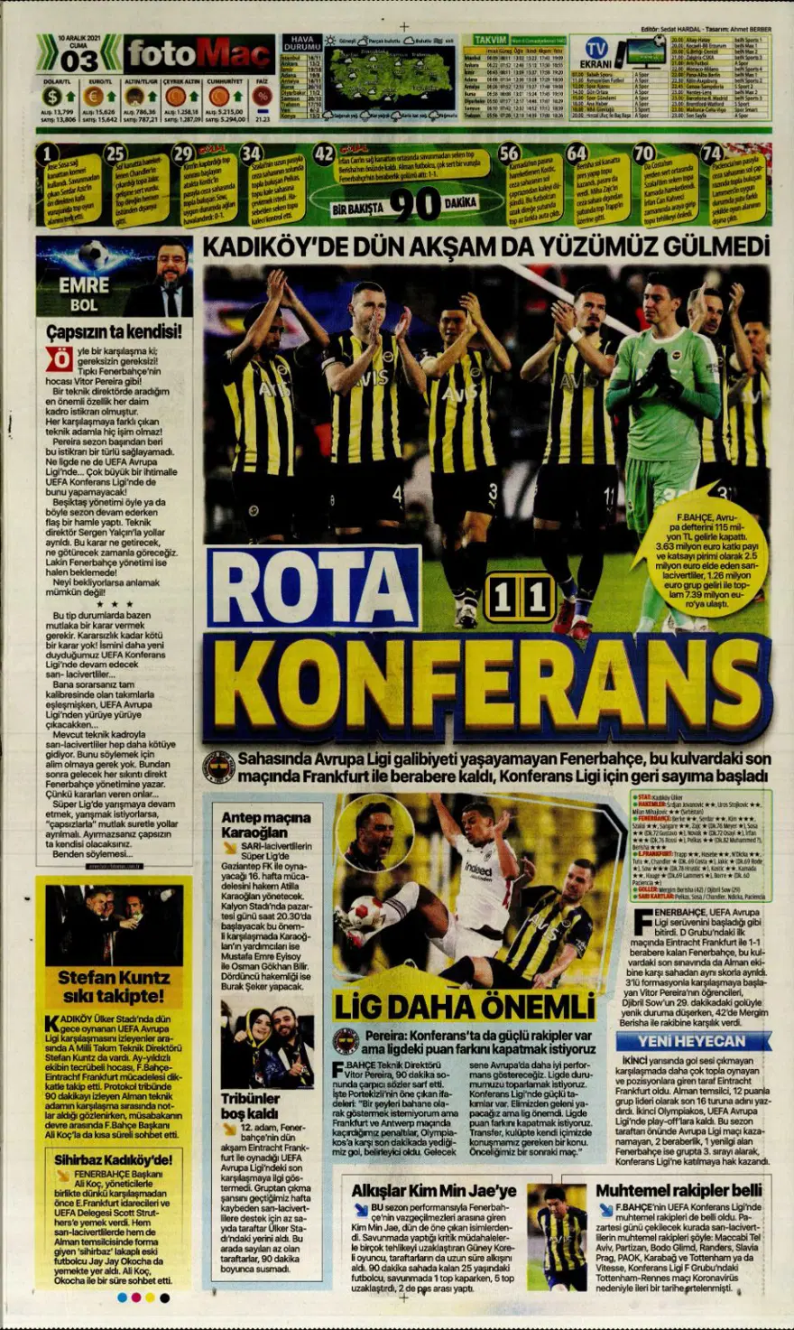 Günün spor manşetleri (10 Aralık 2021) 3