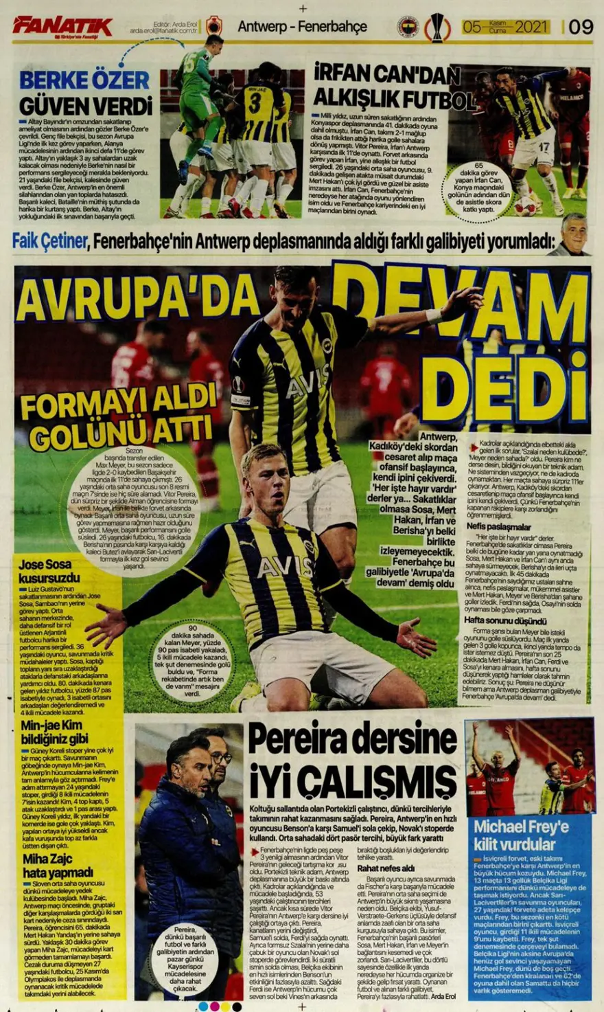 Günün spor manşetleri (5 Kasım 2021) 29