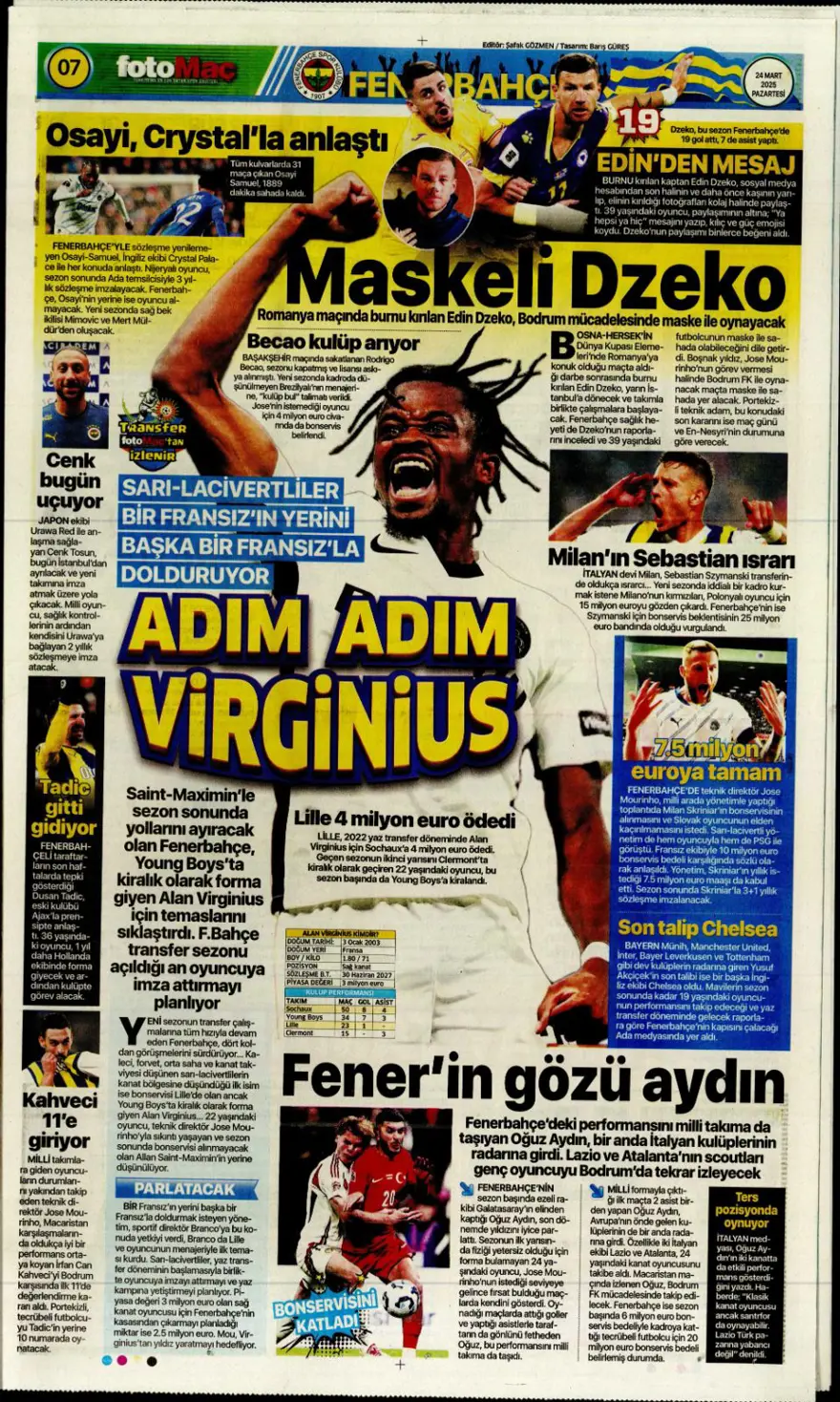 "Türkiye devler liginde" (24 Mart 2025 spor manşetleri) 4