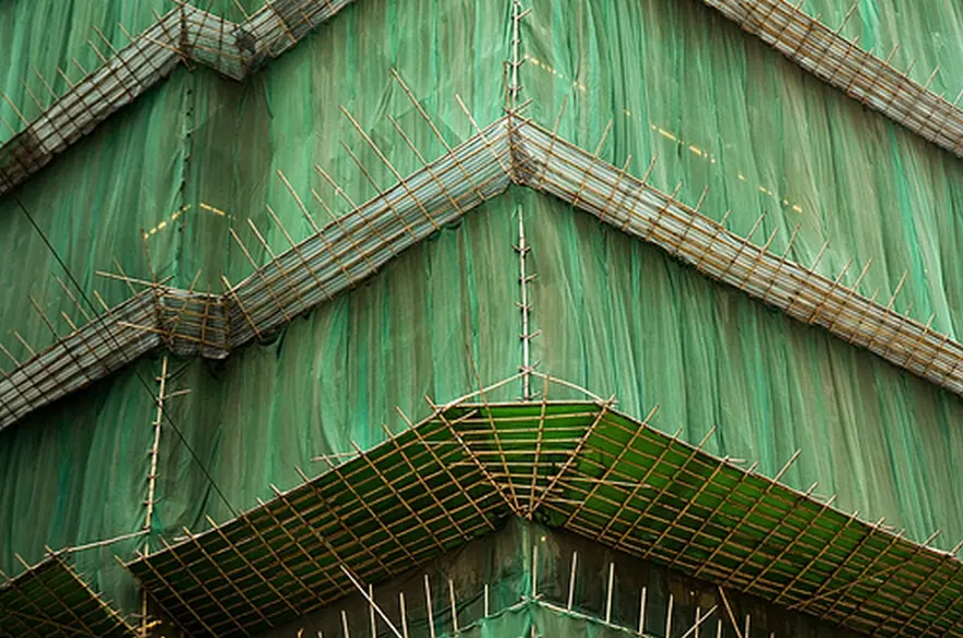 Modern binalara bambu yardımı 3