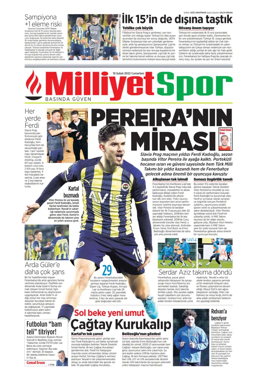 Günün spor manşetleri (19 Şubat 2022) 11