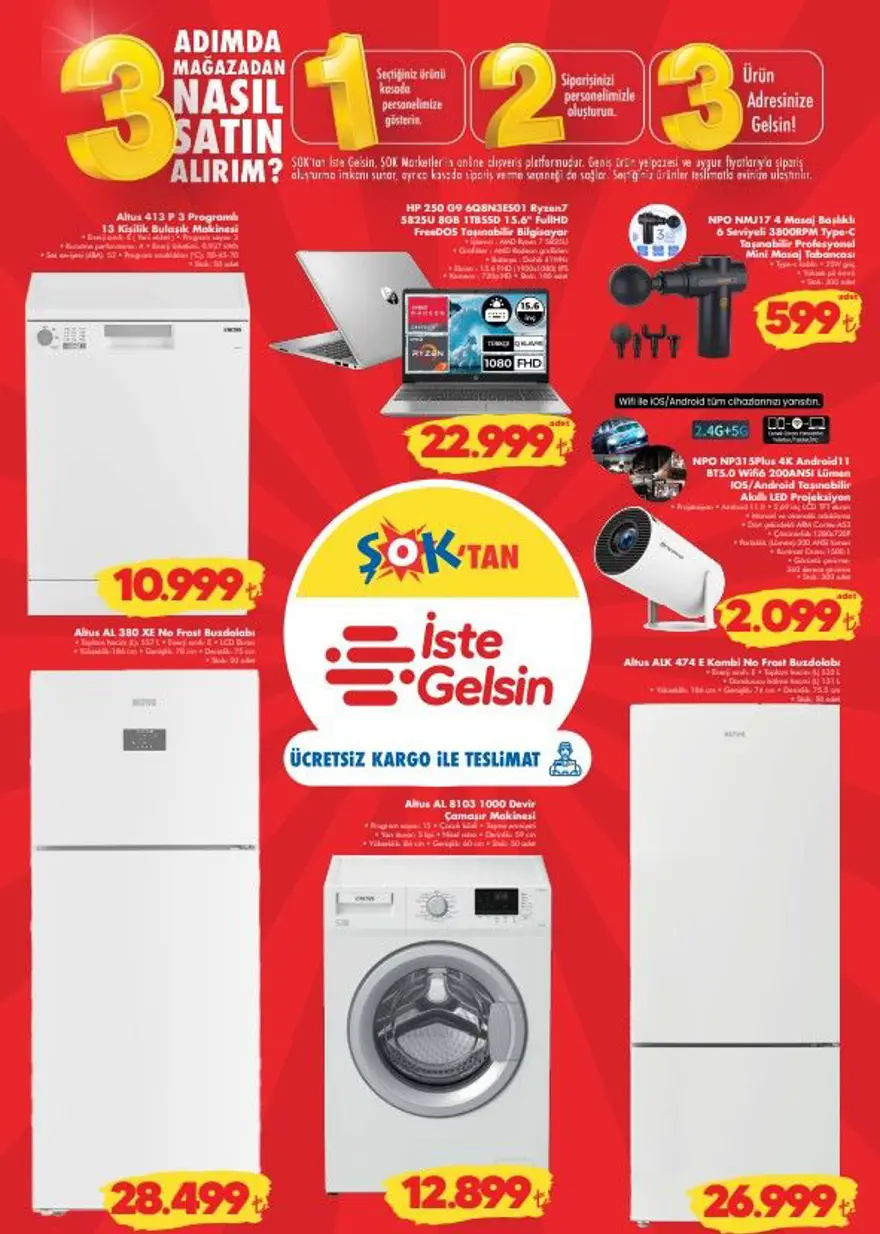 ŞOK Kataloğu 9-15 Nisan 2025: Şok&#x27;ta raflarda: Nevresim seti, dizüstü bilgisayar ve beyaz eşya çeşitleri satışta... 7