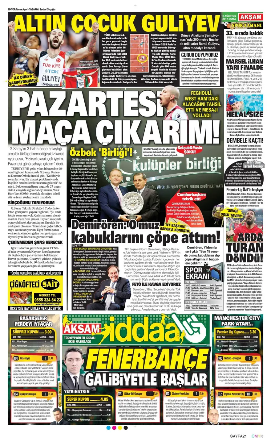 Günün spor gazeteleri (Transfer haberleri - 11 Ağustos 2017) 6 Günün spor gazeteleri (Transfer haberleri - 11 Ağustos 2017) 6