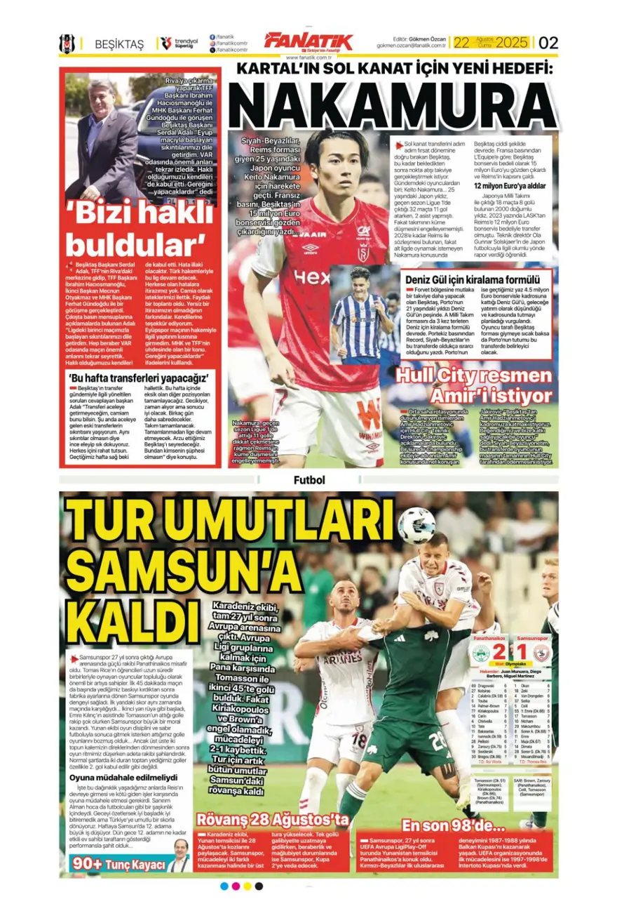 "Meksika ateşi" (22 Ağustos spor manşetleri) 1