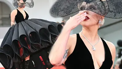 Lady Gaga ilginç stiliyle festivalin gözdesi oldu