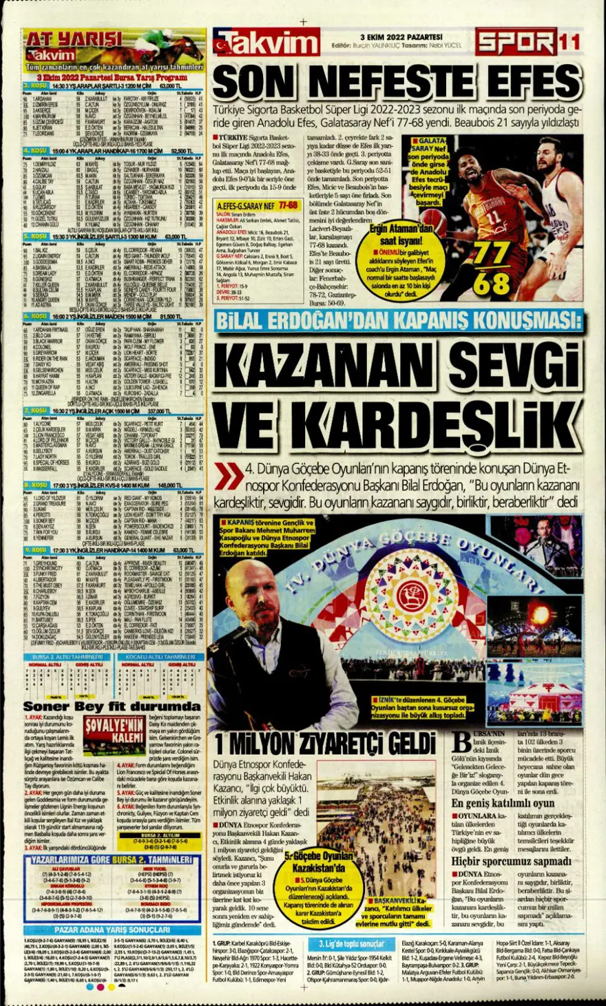 Günün spor manşetleri (3 Ekim 2022) 12