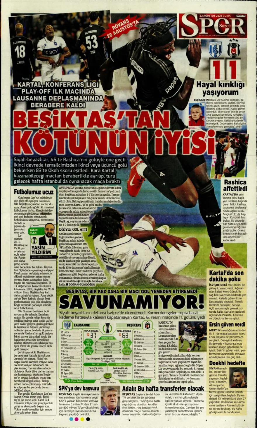 "Meksika ateşi" (22 Ağustos spor manşetleri) 18