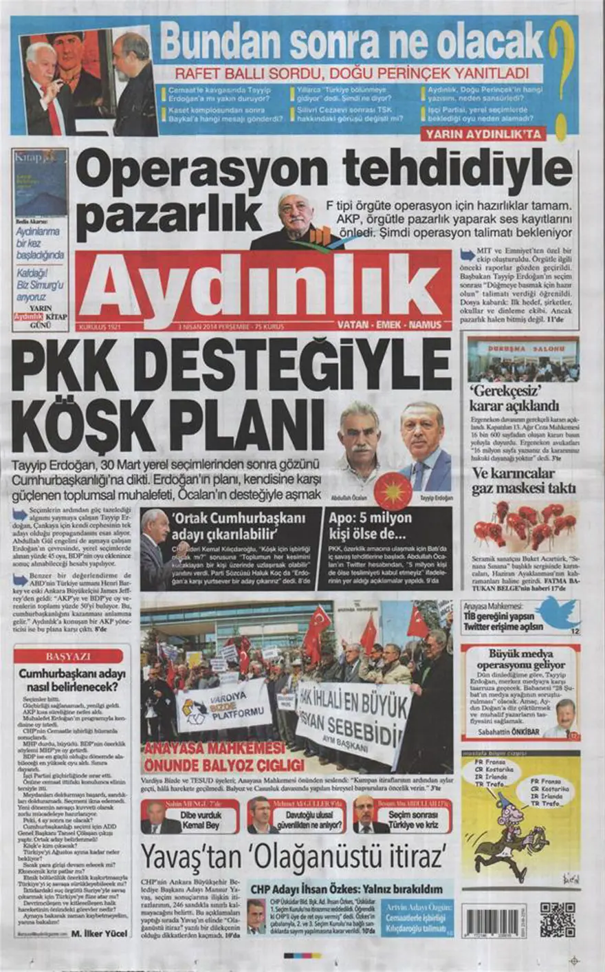 Günün gazete manşetleri - 3 Nisan 2014 15