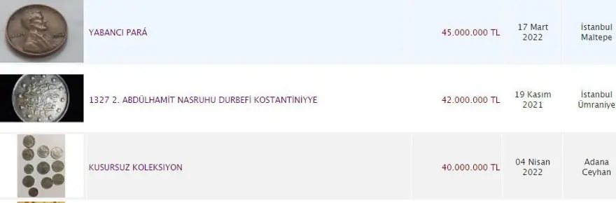 Osmanlı paraları internette satışta: 50 milyon lira istiyorlar 1