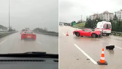 7 milyonluk araç kazada hurdaya döndü