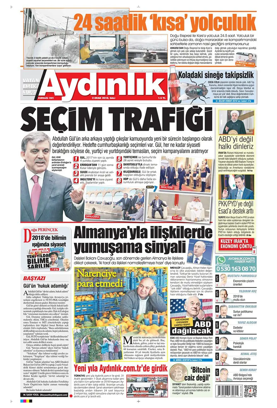 Günün gazete manşetleri - 2 Ocak 2018 14