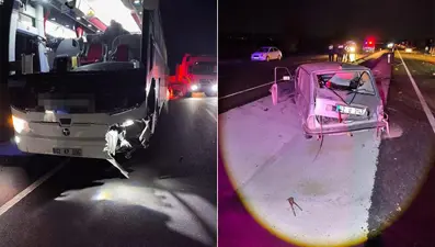 Isparta'da otomobil ile yolcu otobüsü çarpıştı: 1 ölü