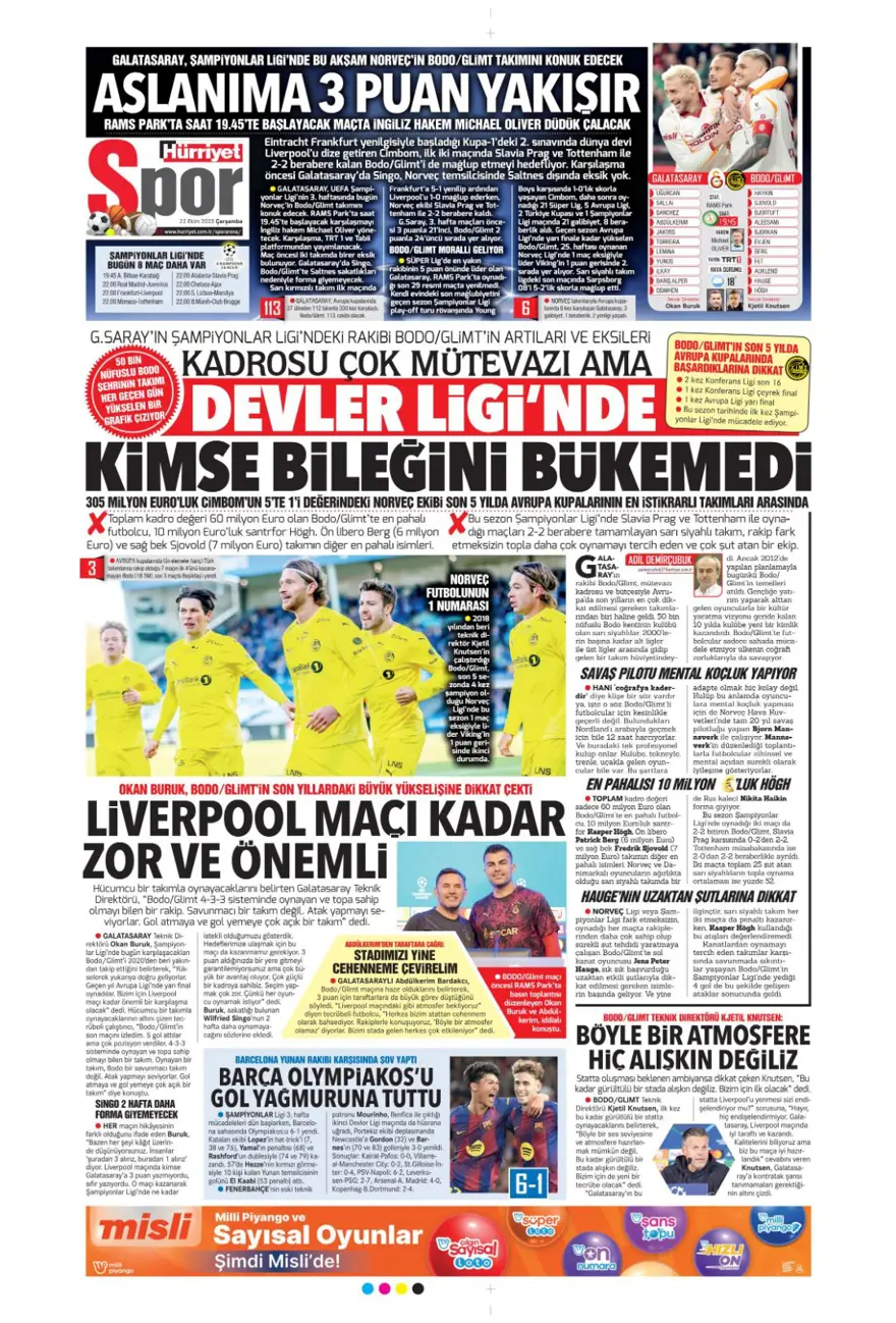 "Viking'i yen Avrupa'yı titret" (22 Ekim 2025 spor manşetleri) 11