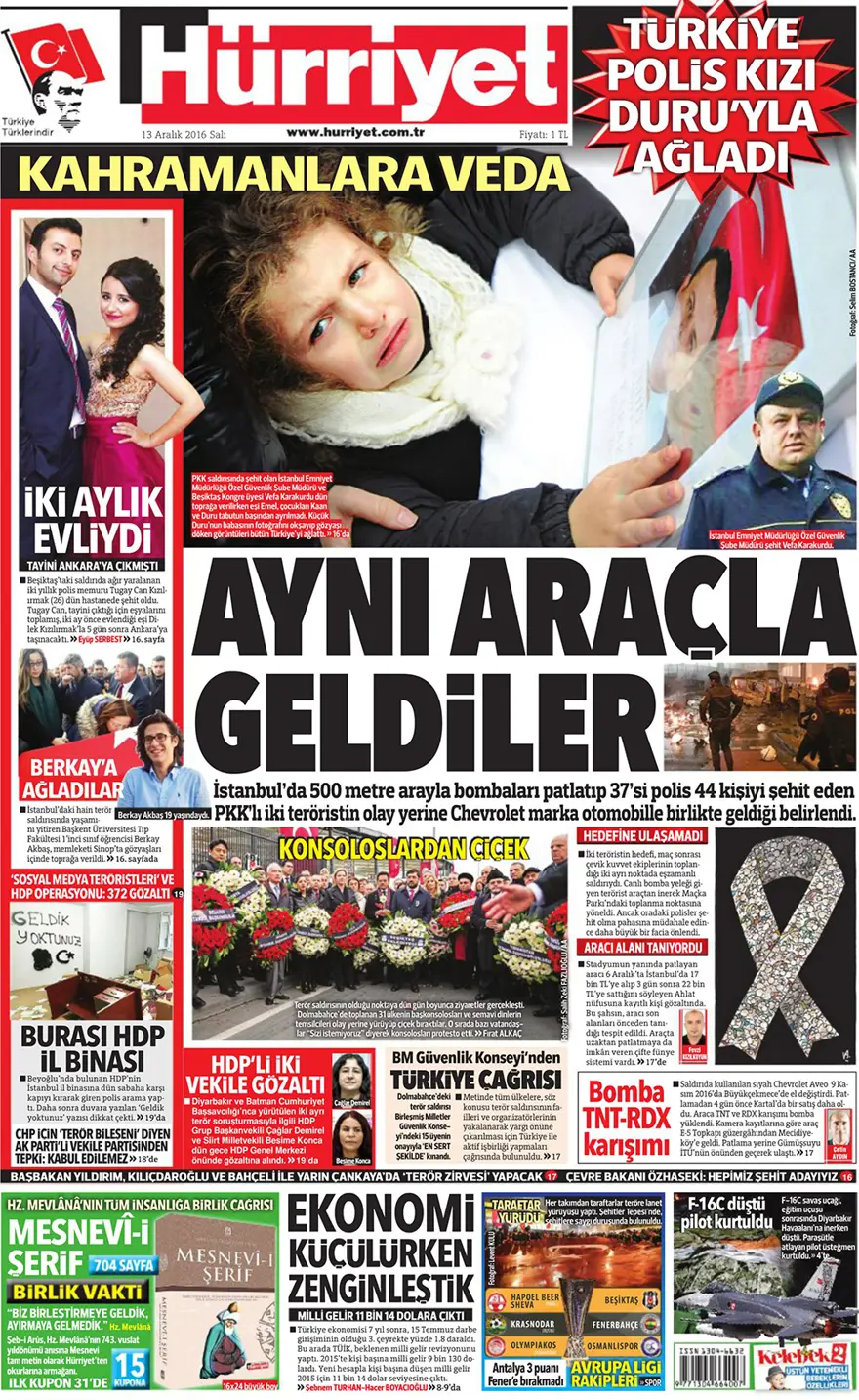 Günün gazete manşetleri - 13 Aralık 2016 3