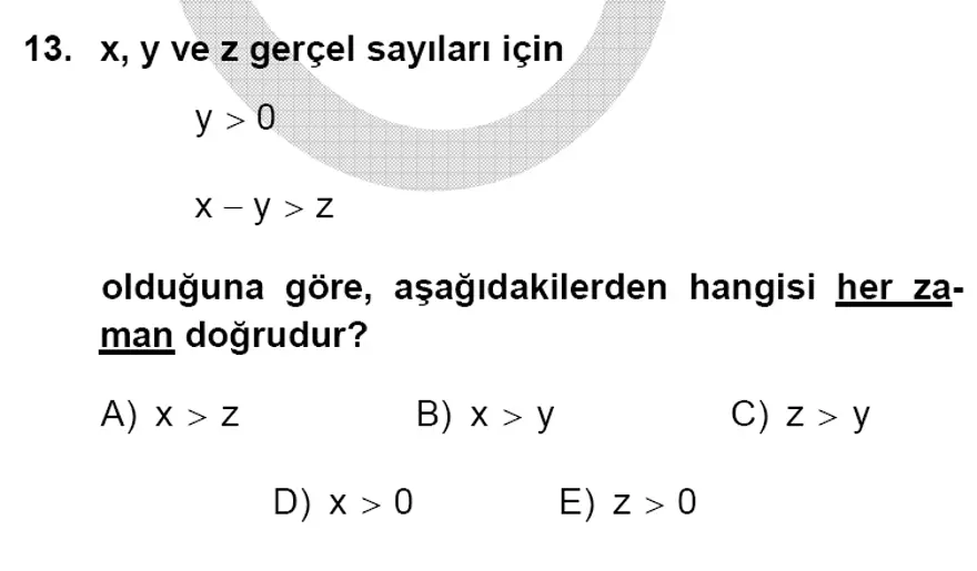 YGS Matematik soruları ve yanıtları 12