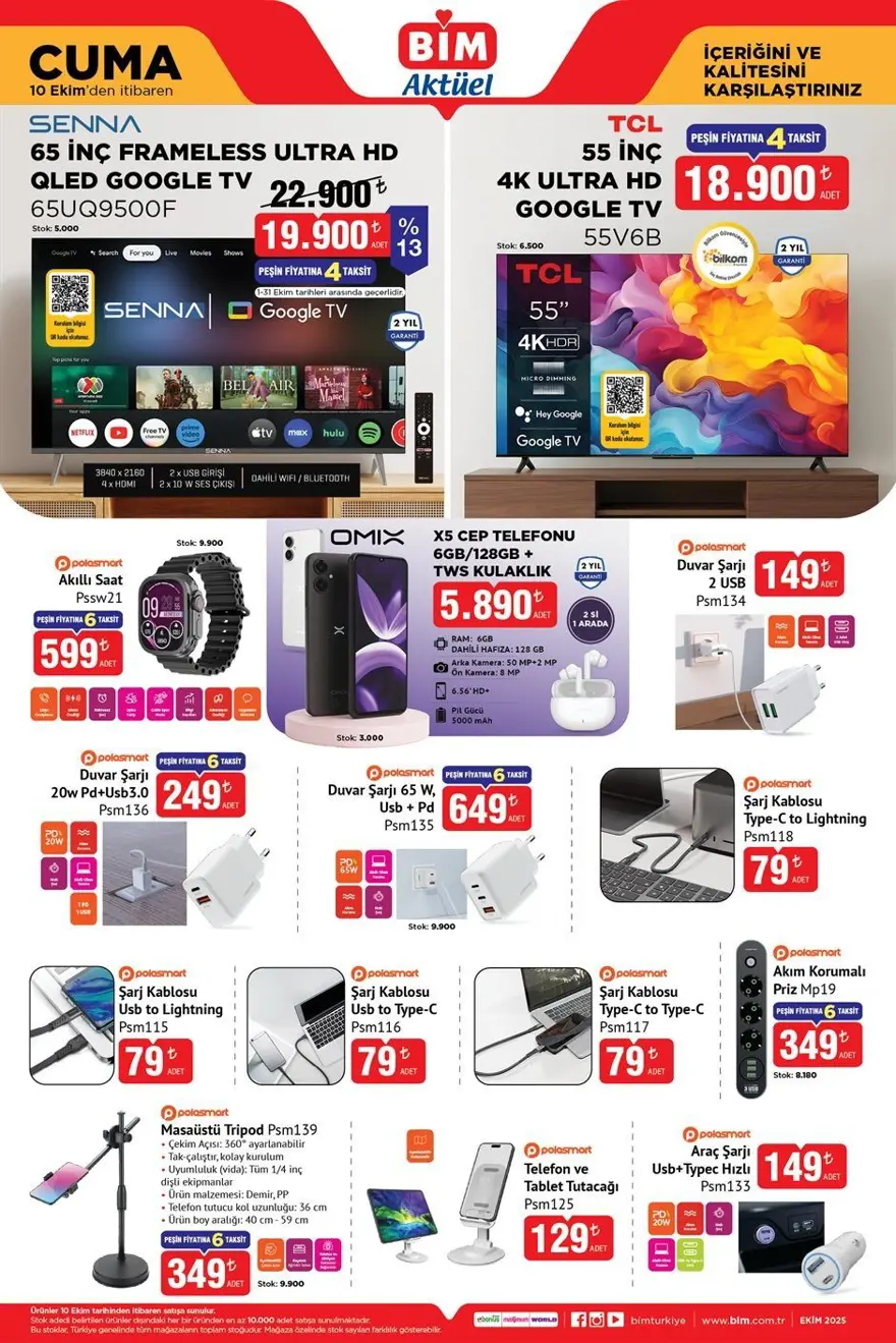 BİM aktüel ürünler kataloğu 10 Ekim 2025: Ankastre set, mutfak robotu, saç şekillendirme seti, 65 inç televizyon, olta takımı geliyor 2
