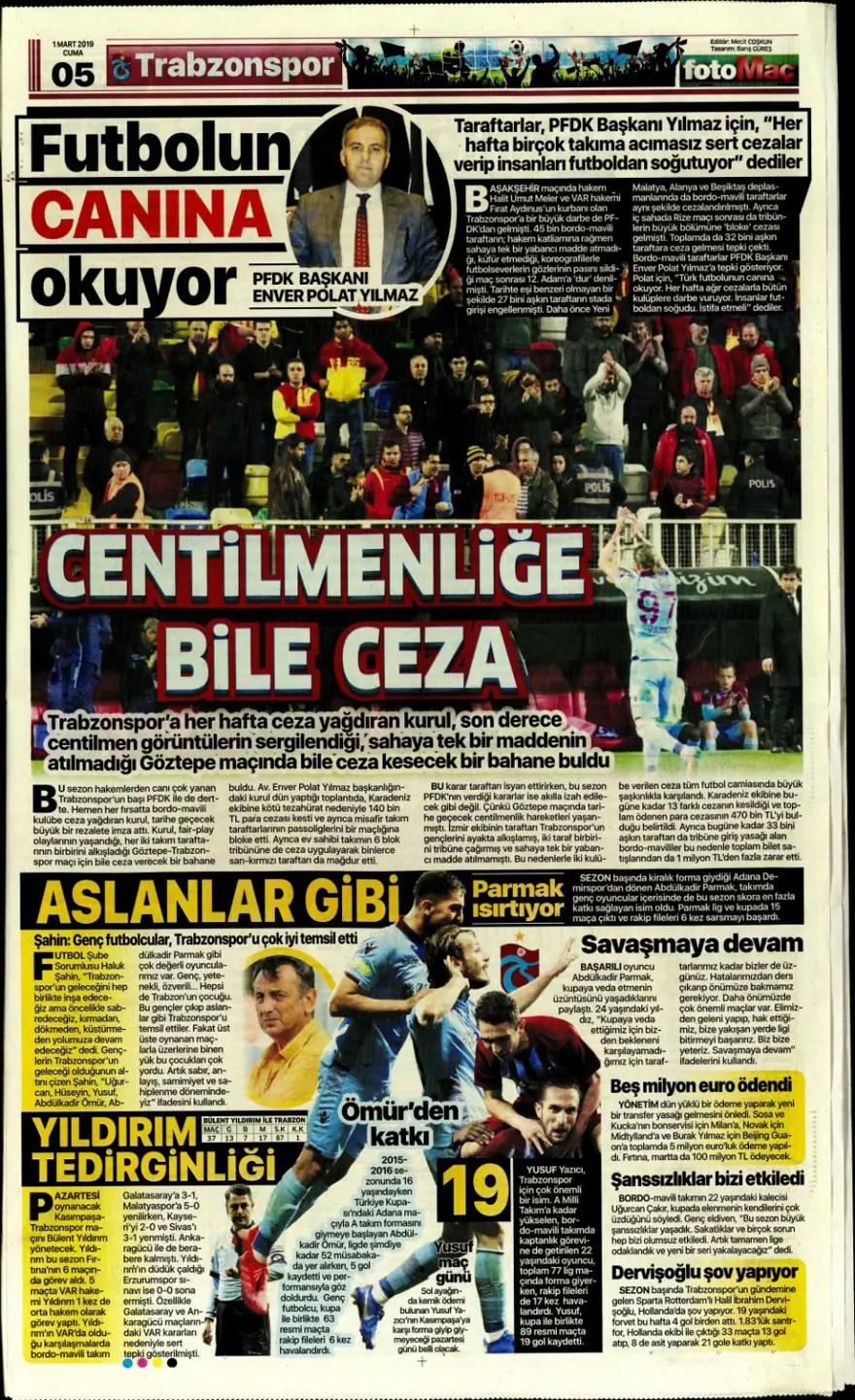 Günün spor manşetleri (1 Mart 2019) 4