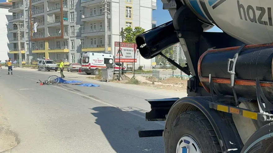 Konya’da betonmikserinin çarptığı bisikletli öldü 1