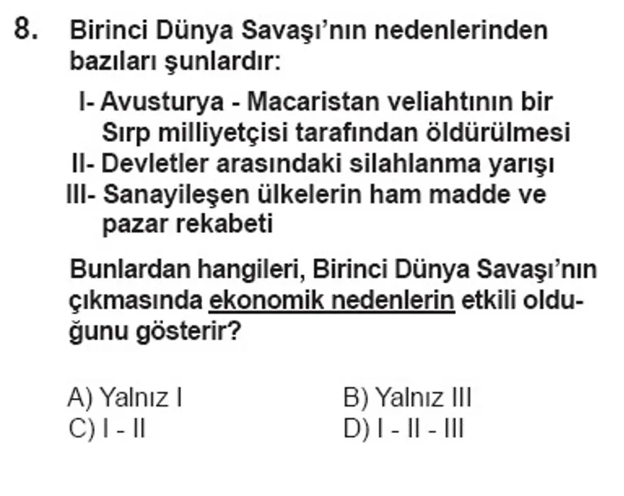 SBS 7. Sınıf Sosyal Bilimler Soruları 7