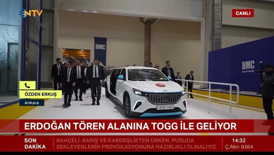 Türkiye'de tek... Erdoğan alana Togg'la geldi, özel üretim Togg ilk kez görüntülendi 2