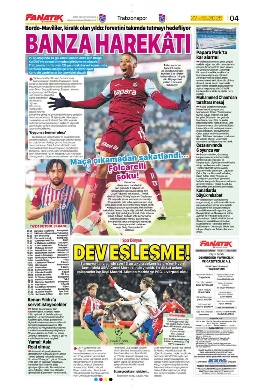 "Yolun sonu final olsun" (22 Şubat spor manşetleri) 7 "Yolun sonu final olsun" (22 Şubat spor manşetleri) 7