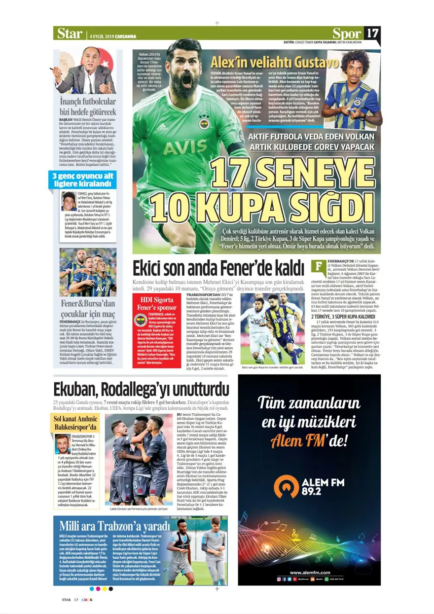 Günün spor manşetleri (04 Eylül 2019) 14