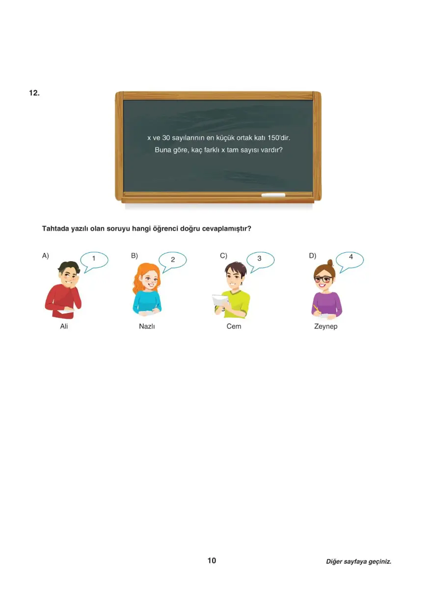 Uğur Okulları LGS-2 sayısal deneme sınavı 9