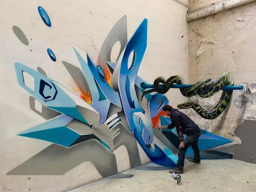 Fransız sokak sanatçısından 3 boyutlu grafitiler 61