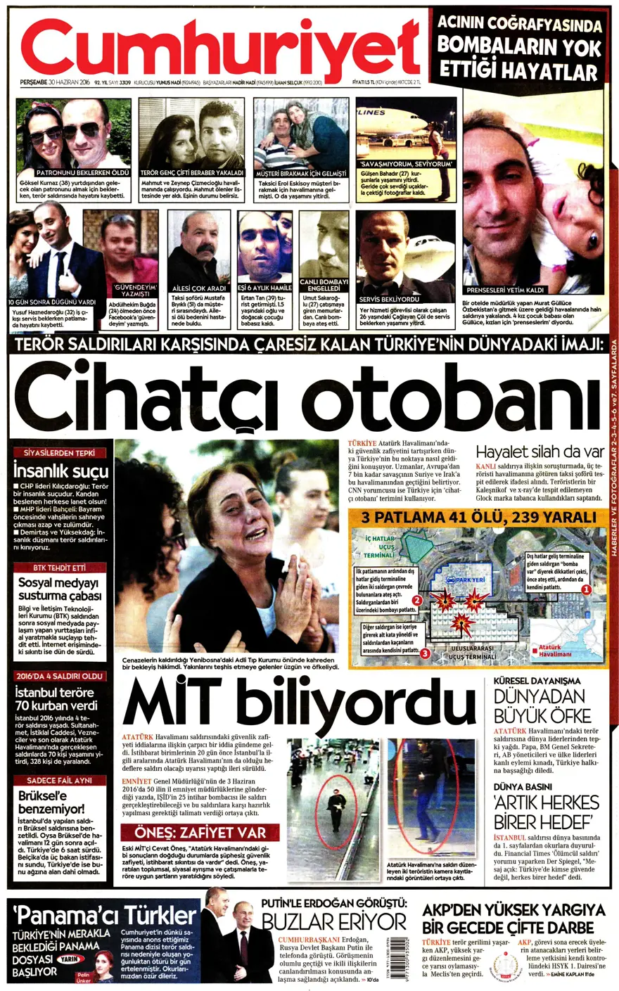 Günün gazete manşetleri (30 Haziran 2016) 8
