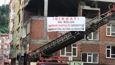 Trabzon'un Sürmene ilçesi Yemişli mahallesinde şarbon karantinası