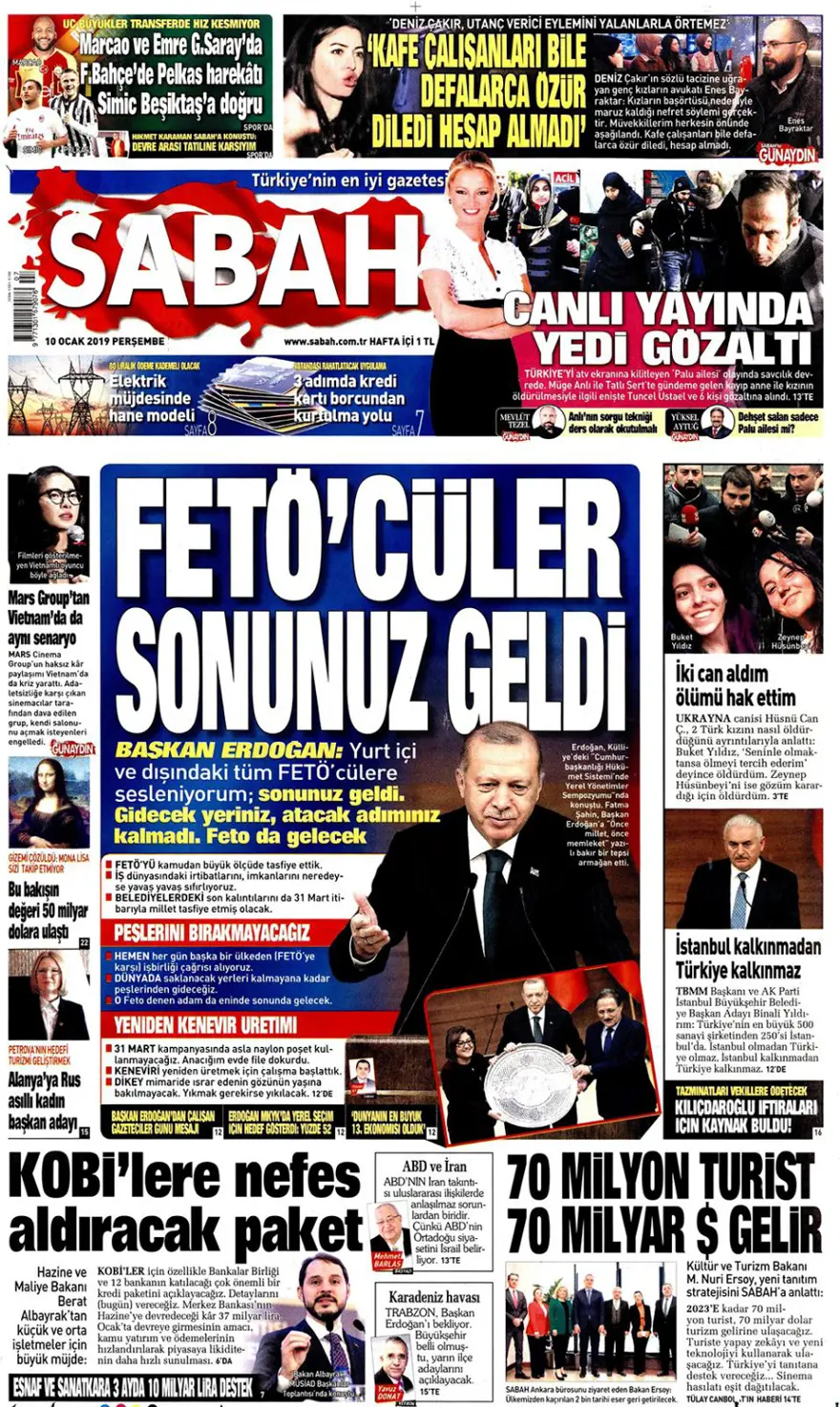 Günün gazete manşetleri - 10 Ocak 2019 8