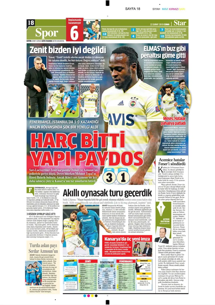 Günün spor manşetleri (22 Şubat 2019) 14