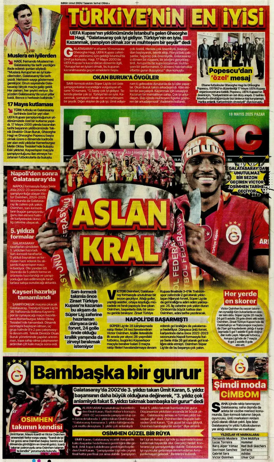 "Devler Ligi hediyesi Silva" (18 Mayıs 2025 spor manşetleri) 9 "Devler Ligi hediyesi Silva" (18 Mayıs 2025 spor manşetleri) 9