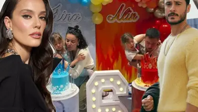 Pelin Akil ile Anıl Altan ikiz kızlarının doğum gününde bir araya geldi