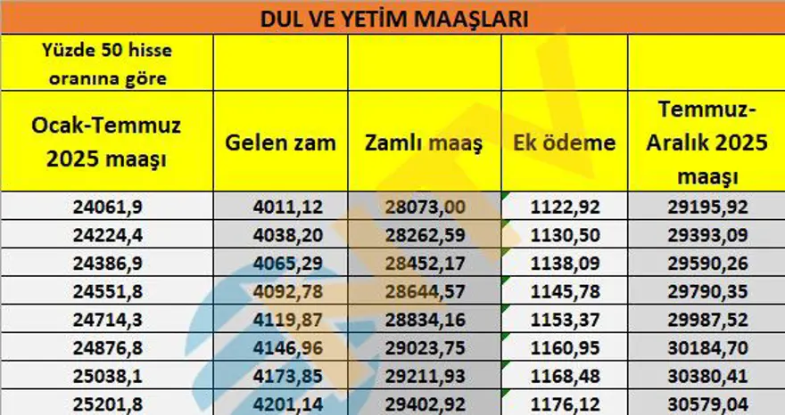 Son dakika... Dul ve yetim aylıkları belli oldu 7