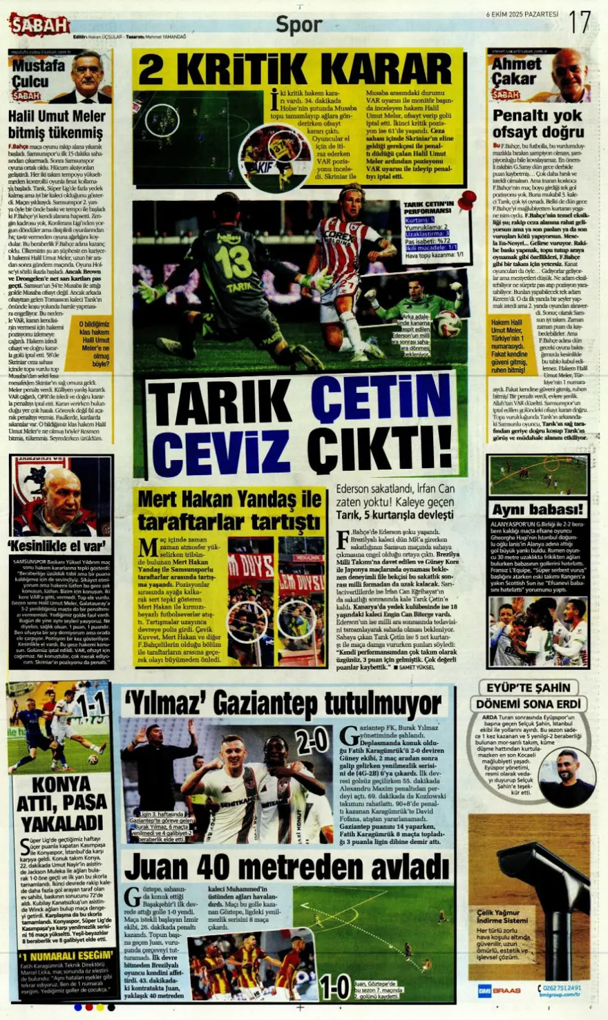 "İki ileri, bir geri" (6 Ekim 2025 spor manşetleri) 15 "İki ileri, bir geri" (6 Ekim 2025 spor manşetleri) 15