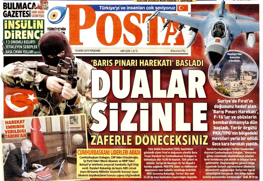Barış Pınarı Harekatı manşetlerde 8