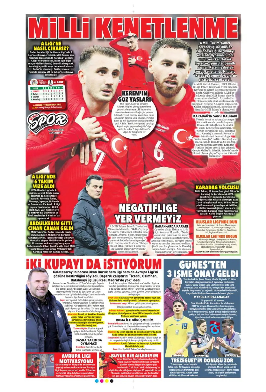 “Fenerbahçe’de dev takas” (18Kasım 2024 spor manşetleri) 23