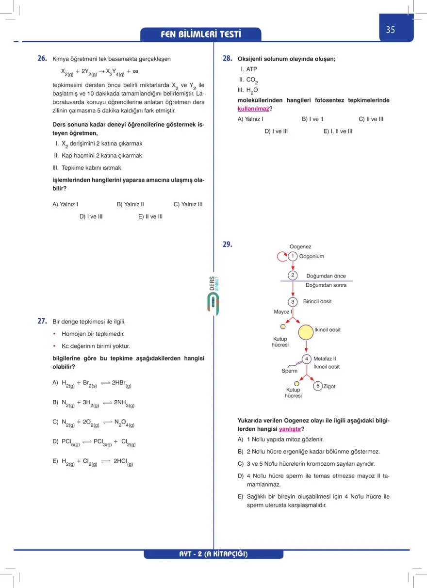 AYT Deneme Sınavı 33