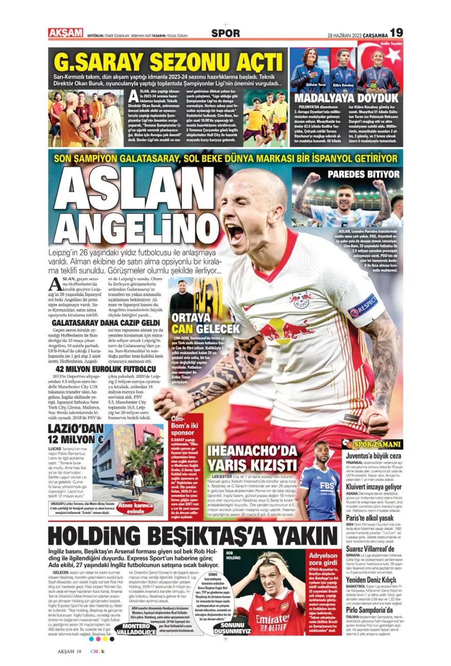 Günün spor manşetleri (28 Haziran 2023) 1