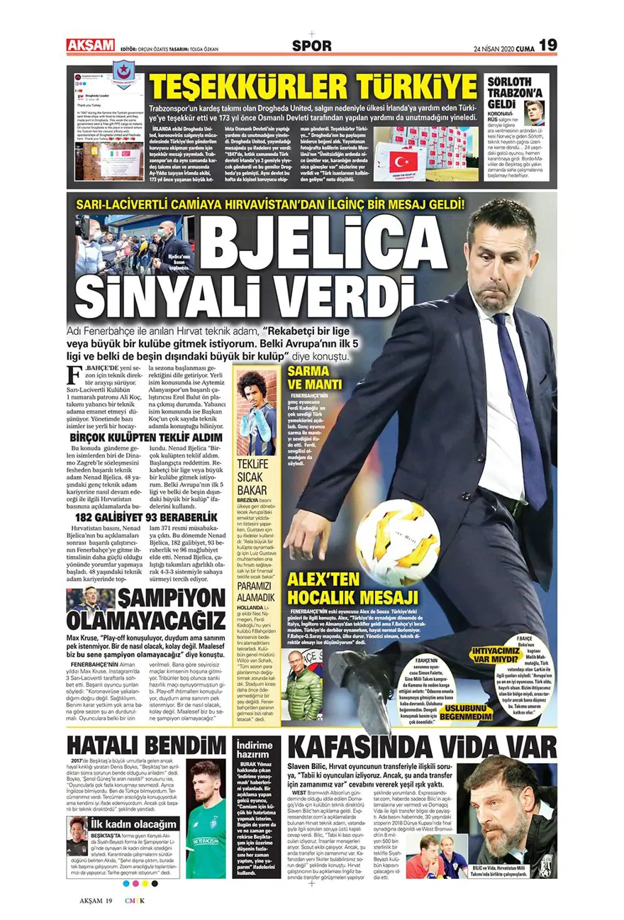 Günün spor manşetleri (24 Nisan 2020) 16